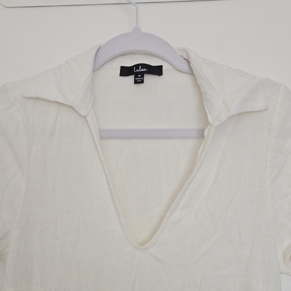 Lulu's Cream Short Sleeve Dress - Picture 4 of 5